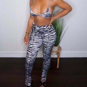 Zebra print two piece set